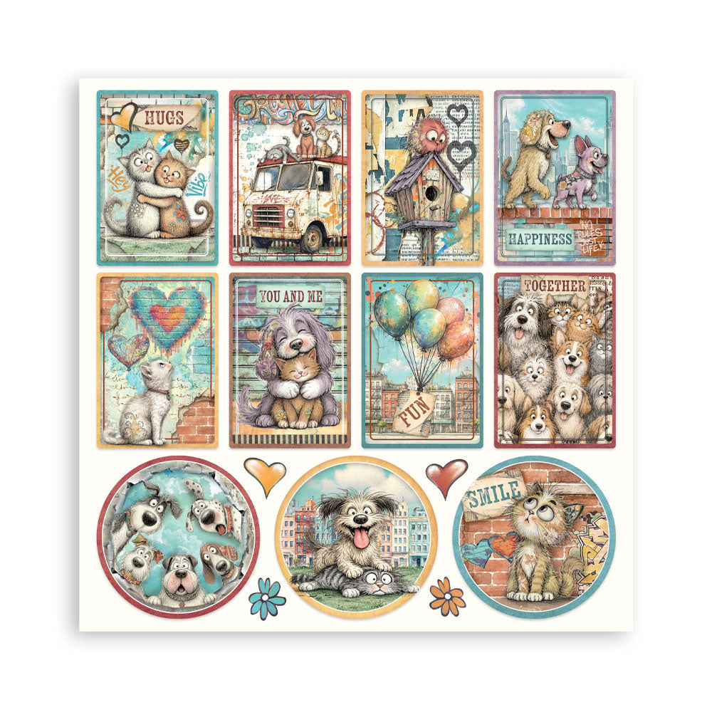 Stamperia Furry Friends 2 12x12 Inch Paper Pack (Single Face) by Antonis Tzanidakis - SBBXLB41