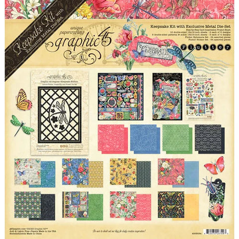 Graphic 45 Flutter Keepsake Kit with Exclusive Metal Die-Set