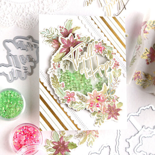 Pinkfresh Studio Poinsettia layering stencil set RETIRED