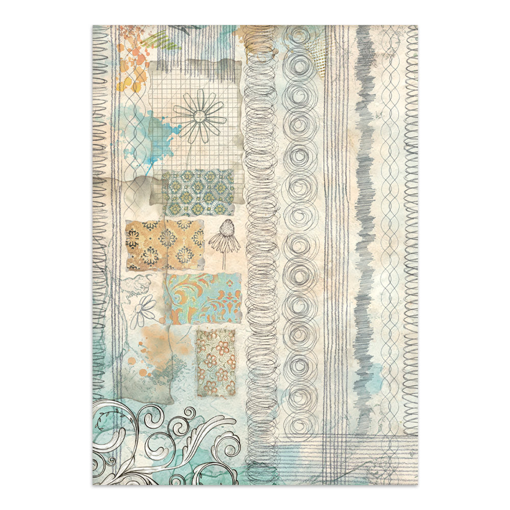 Stamperia Daisy Art Junk Journal Stickers, Backgrounds, Cut-Outs (SBJK14)