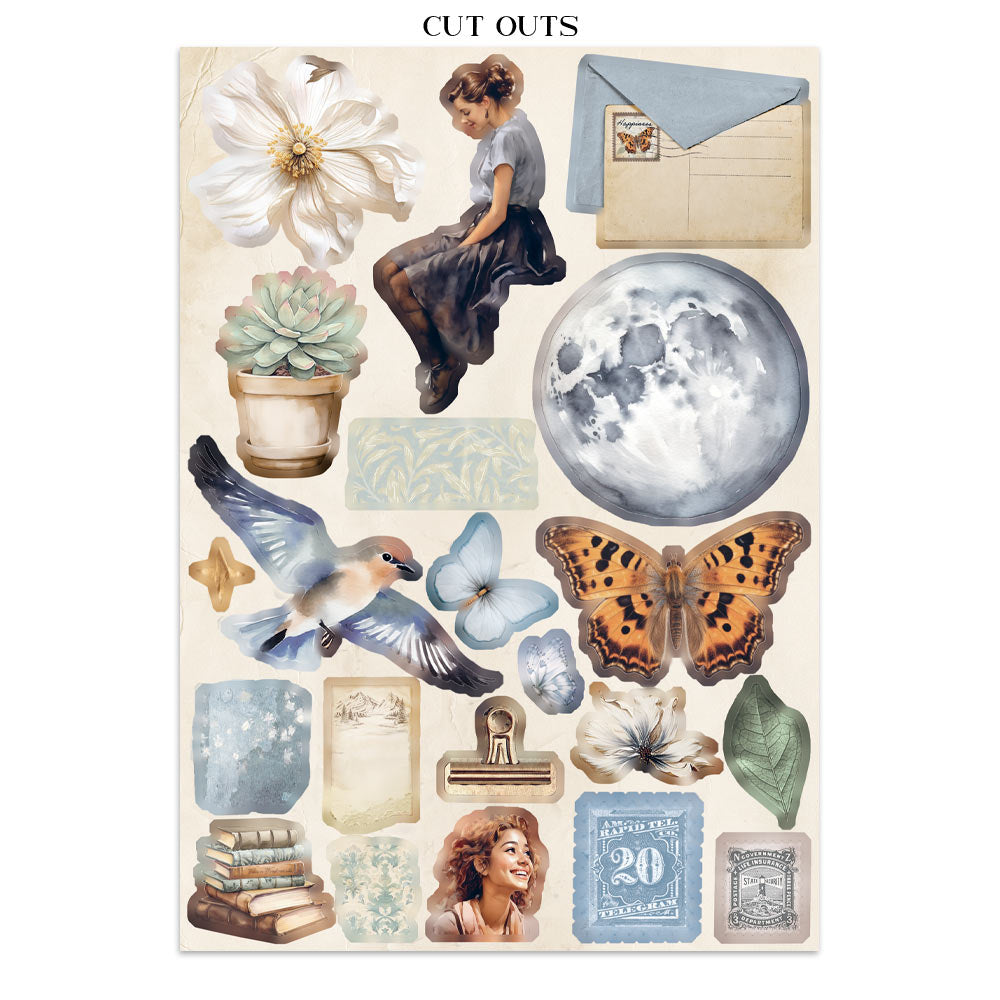 Stamperia Secret Diary Junk Journal Stickers, Backgrounds, Cut-Outs (SBJK15)