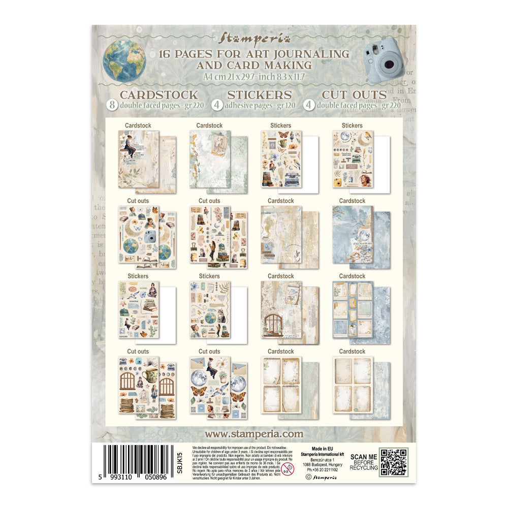 Stamperia Secret Diary Junk Journal Stickers, Backgrounds, Cut-Outs (SBJK15)