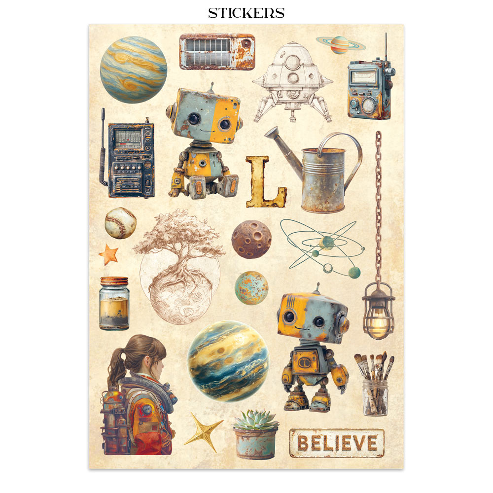 Stamperia A New Beginning Junk Journal Stickers Backgrounds Cut-Outs (SBJK16)