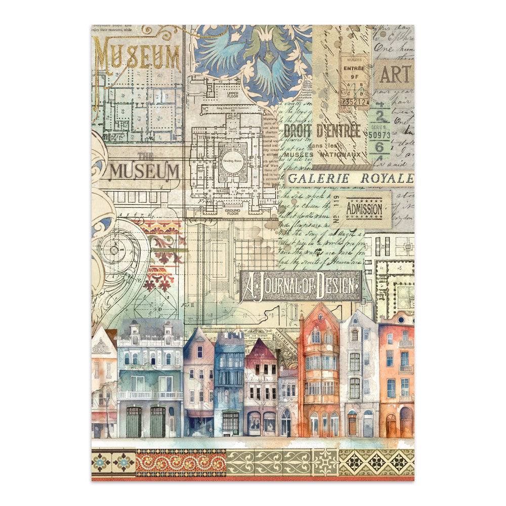 Stamperia Art of Travelling Junk Journal Stickers Backgrounds Cut-Outs (SBJK18)