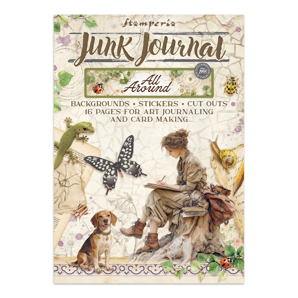 Stamperia All Around Junk Journal Stickers, Backgrounds, Cut-Outs (SBJK20)