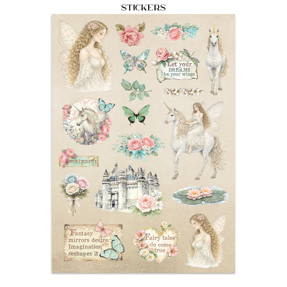 Stamperia Wonderland Junk Journal Stickers, Backgrounds, Cut-Outs (SBJK21)