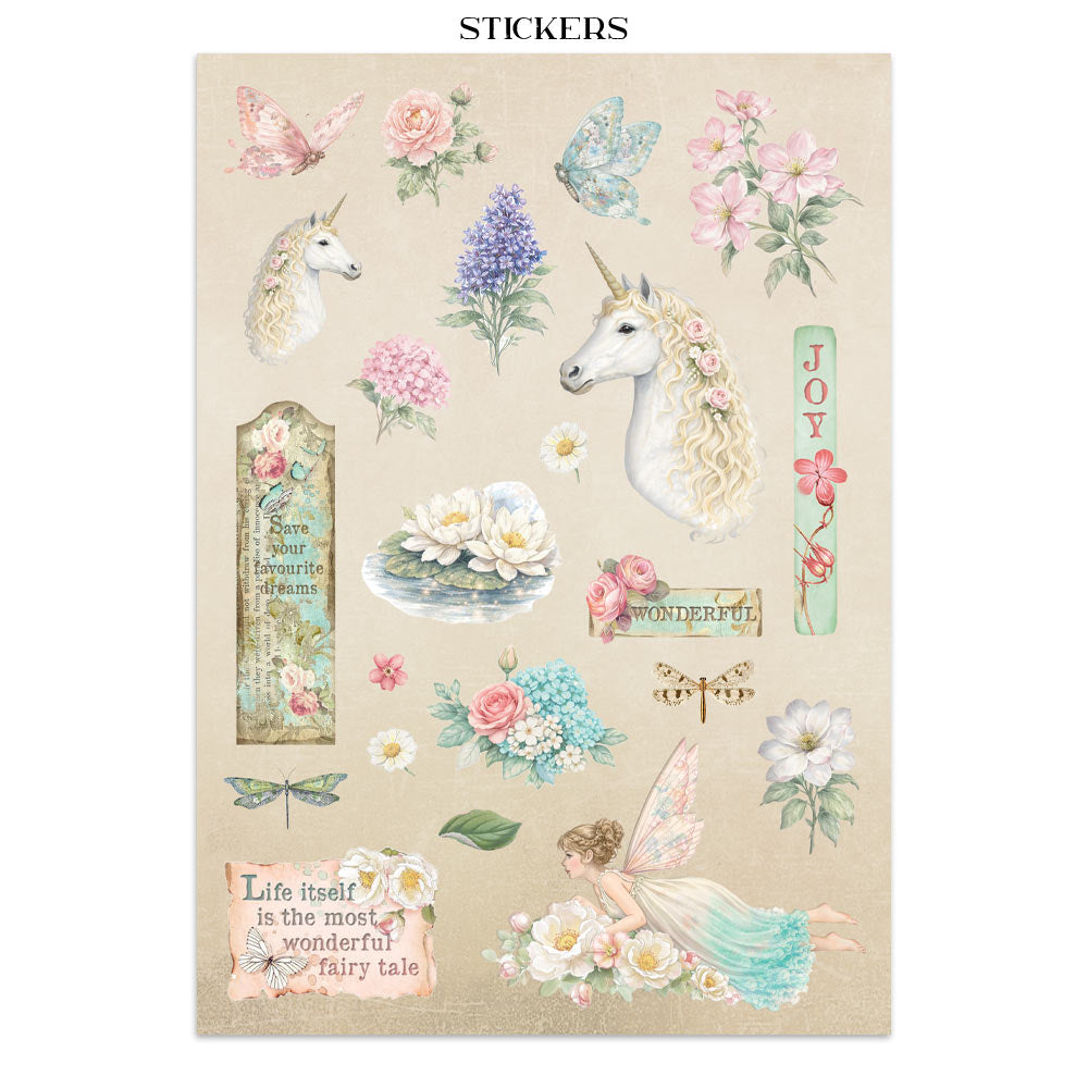 Stamperia Wonderland Junk Journal Stickers, Backgrounds, Cut-Outs (SBJK21)