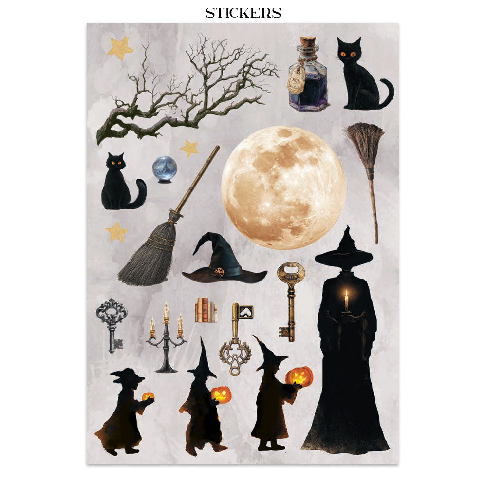 Stamperia Halloween Junk Journal Stickers, Backgrounds, Cut-Outs by Vicky Papaioannou (SBJK22)