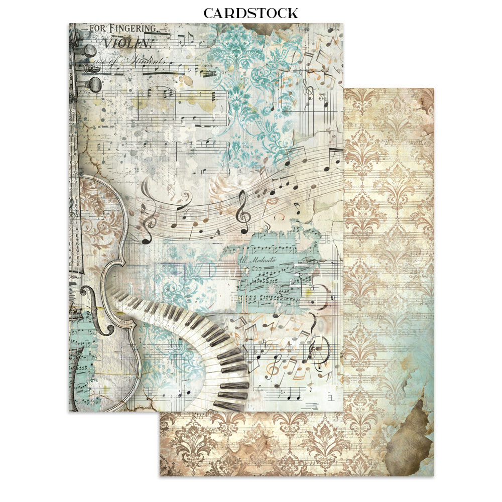 Stamperia Symphony Junk Journal Stickers, Backgrounds, Cut-Outs by Sara Alcobendas (SBJK24)