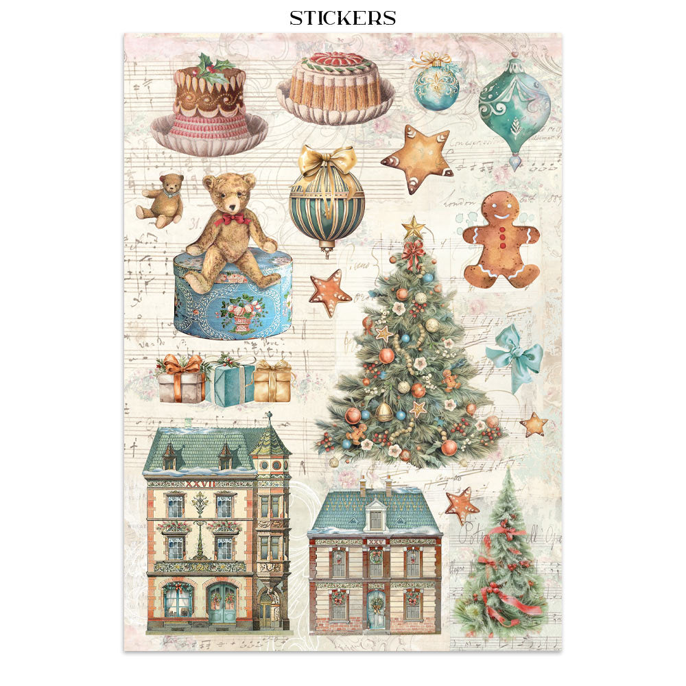 Stamperia Winter Magic Junk Journal Stickers, Backgrounds and Cut-Outs - SBJK25