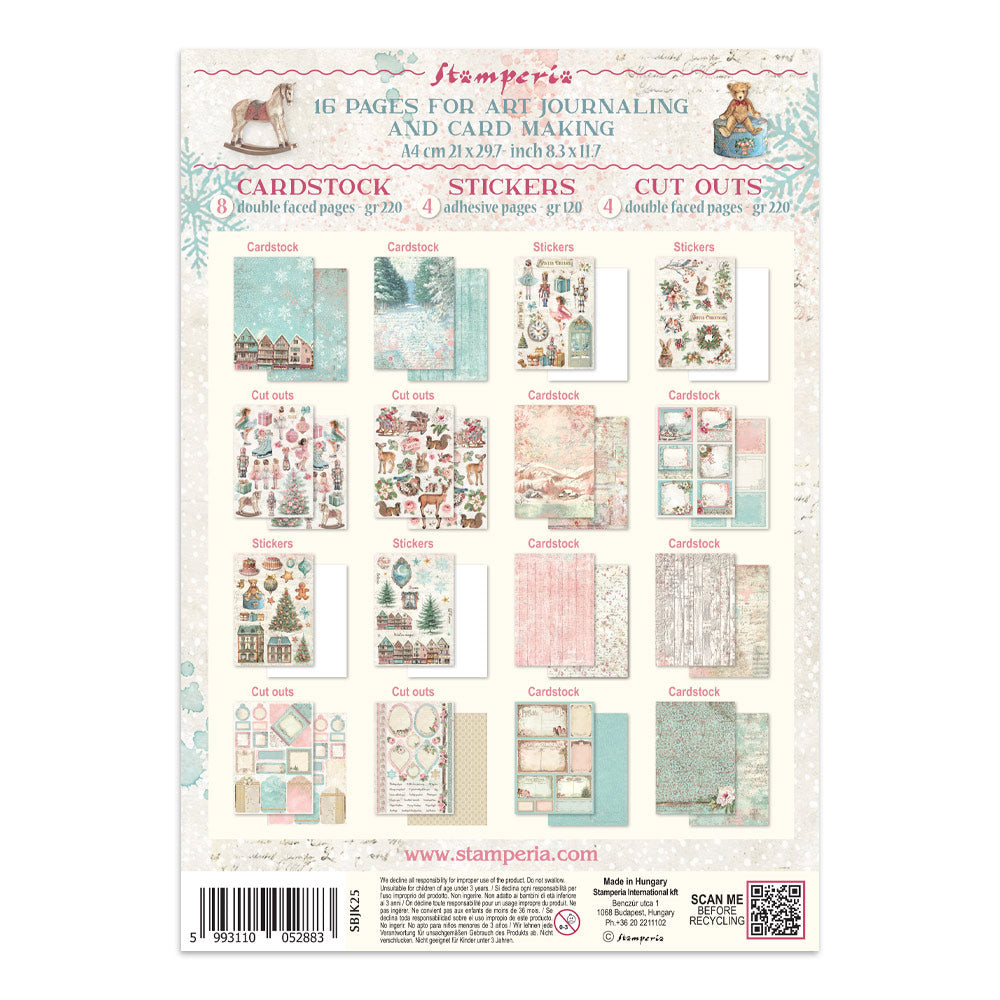 Stamperia Winter Magic Junk Journal Stickers, Backgrounds and Cut-Outs - SBJK25