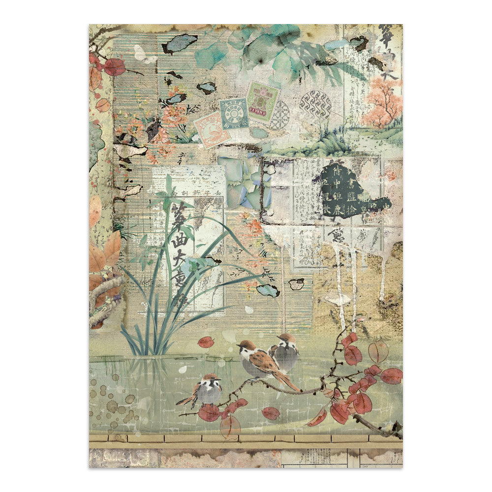 Stamperia Oriental Garden Junk Journal Stickers, Backgrounds, Cut-Outs (SBJK26)