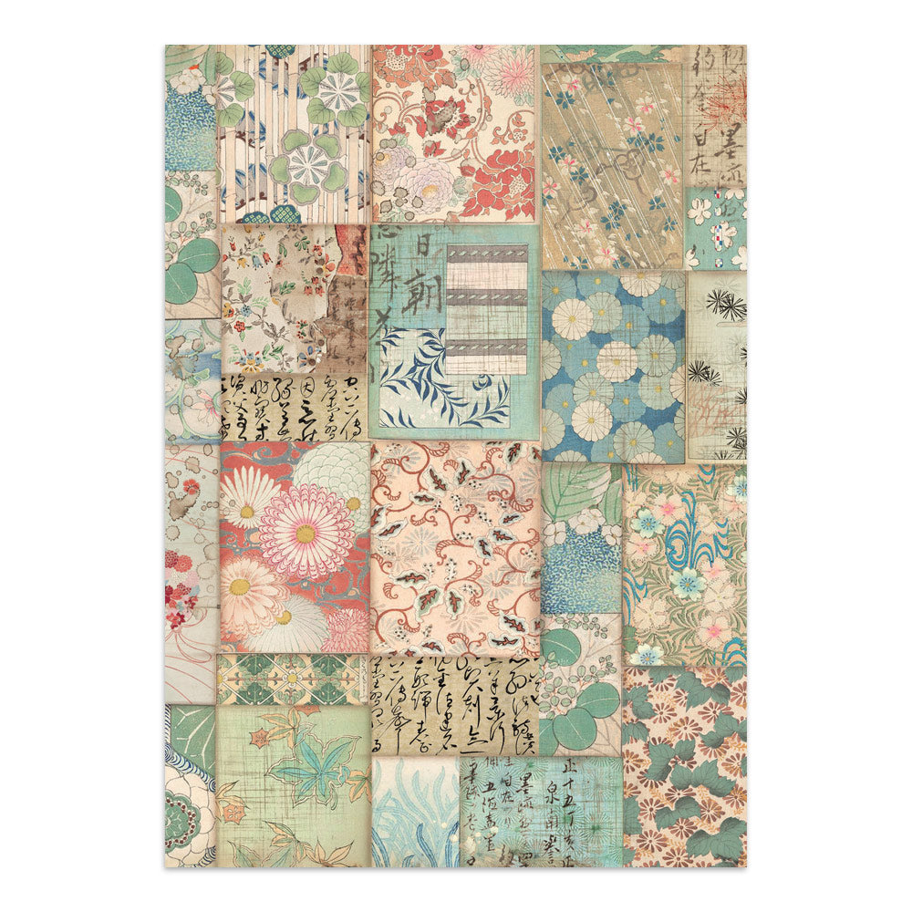 Stamperia Oriental Garden Junk Journal Stickers, Backgrounds, Cut-Outs (SBJK26)