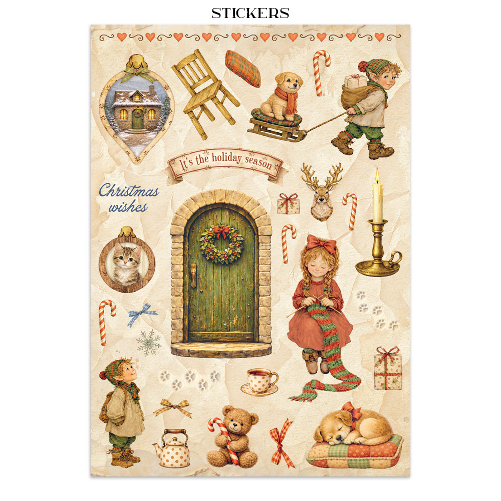 Stamperia Silent Night Junk Journal Stickers, Backgrounds and Cut-Outs - SBJK27