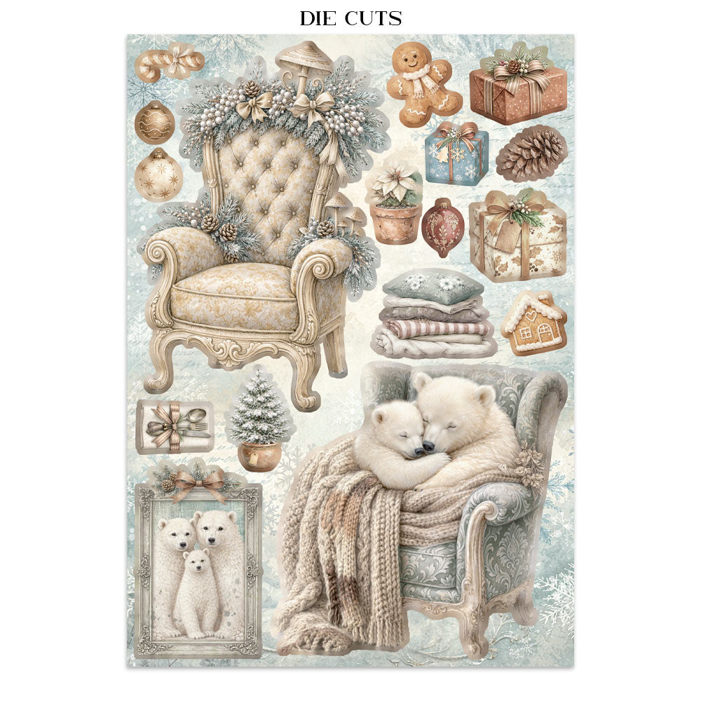 Stamperia White Christmas Junk Journal Stickers, Backgrounds and Cut-Outs by Cristina Radovan - SBJK28