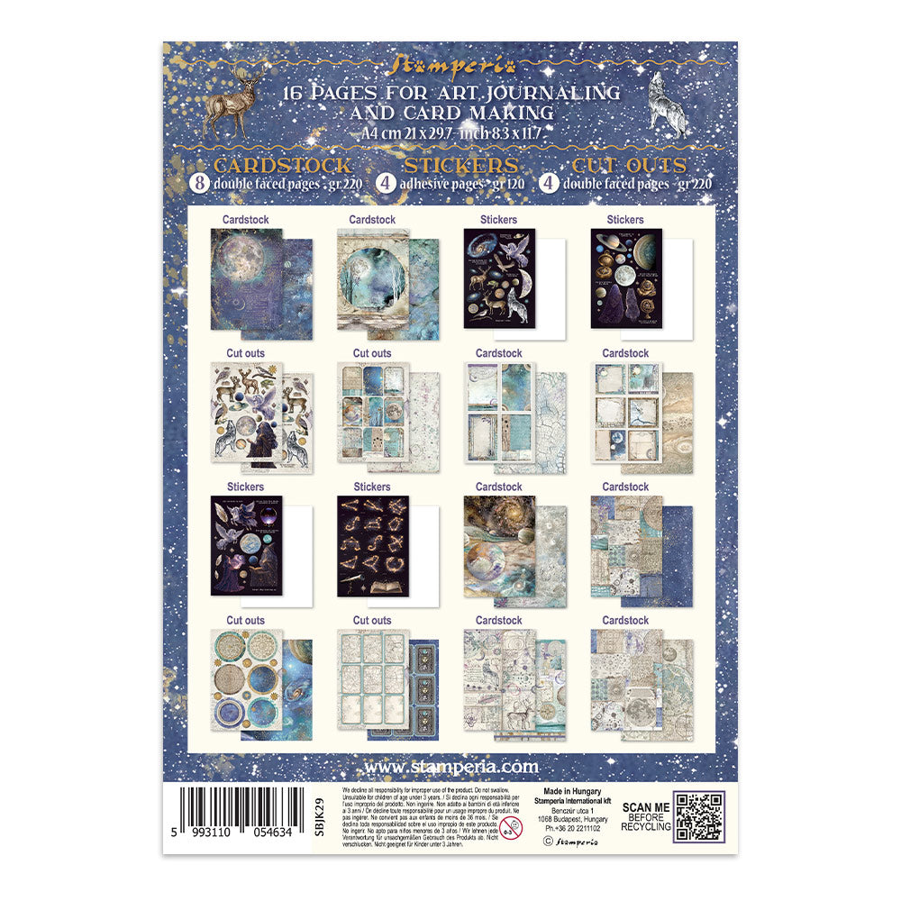 Stamperia Cosmos Junk Journal Stickers, Backgrounds, Cut-Outs by Cristina Radovan - SBJK29
