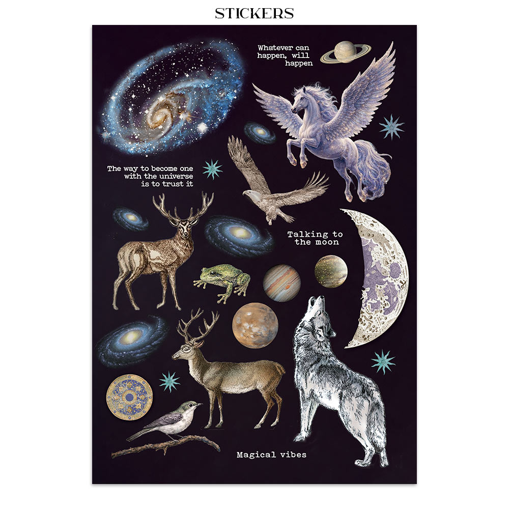 Stamperia Cosmos Junk Journal Stickers, Backgrounds, Cut-Outs by Cristina Radovan - SBJK29