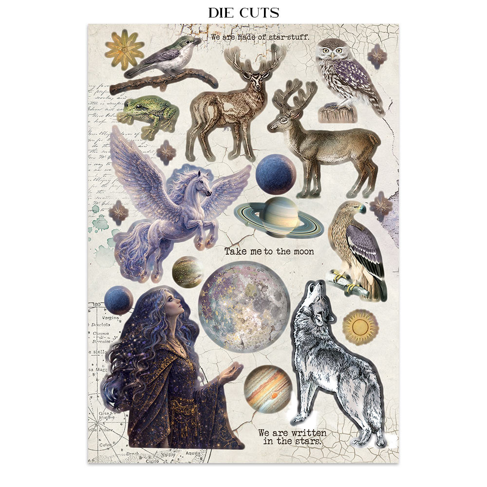 Stamperia Cosmos Junk Journal Stickers, Backgrounds, Cut-Outs by Cristina Radovan - SBJK29
