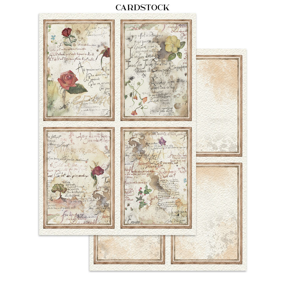 Stamperia Flowers and Poems Junk Journal Stickers, Backgrounds, Cut-Outs - SBJK31
