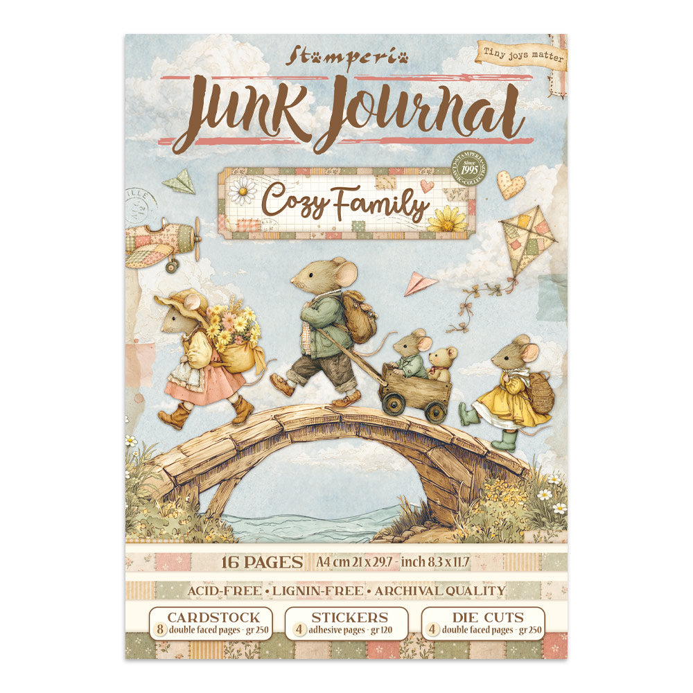 Stamperia Cozy Family Junk Journal Stickers, Backgrounds, Cut-Outs - SBJK32
