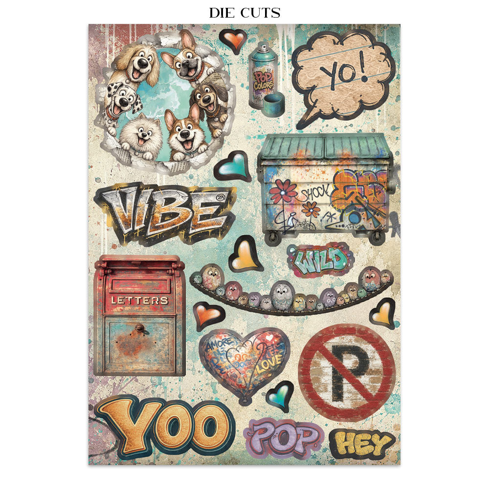 Stamperia Furry Friends 2 Junk Journal Stickers, Backgrounds, Cut-Outs by Antonis Tzanidakis - SBJK33
