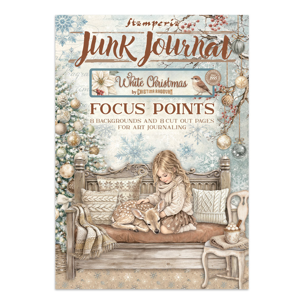 Stamperia White Christmas Junk Journal A5 Focus Points by Cristina Radovan - SBJKS07