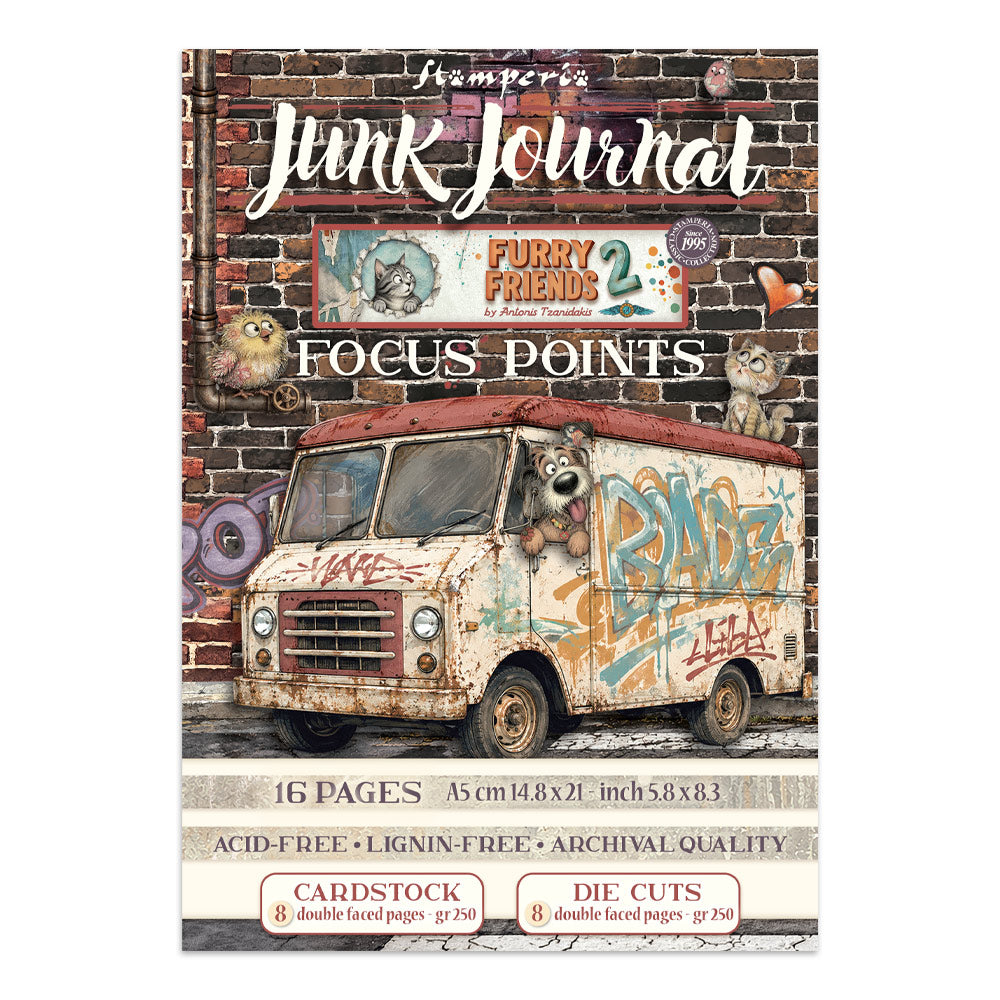 Stamperia Furry Friends 2 Junk Journal A5 Focus Points by Antonis Tzanidakis - SBJKS12