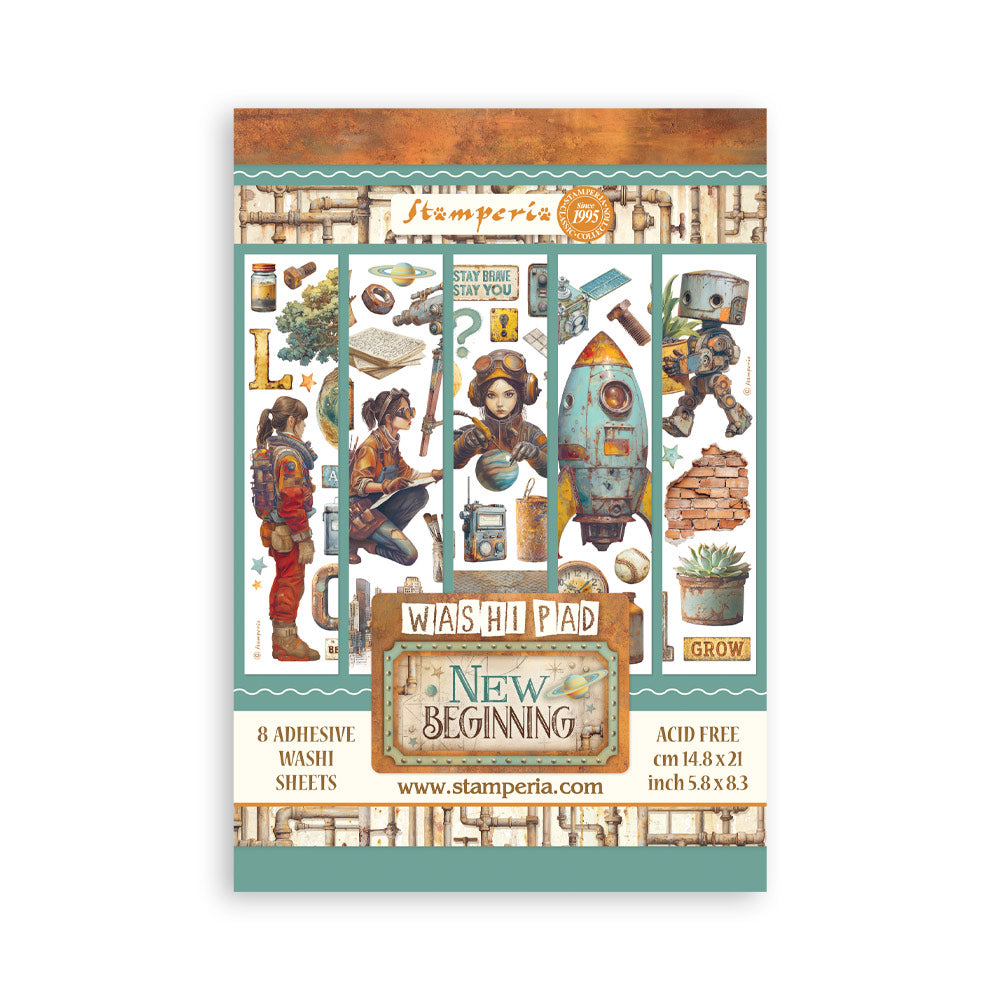 Stamperia A New Beginning A5 Washi Pad 8pcs (SBW31)