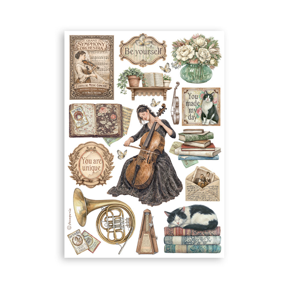 Stamperia Symphony A5 Washi Pad (8pcs) by Sara Alcobendas (SBW34)