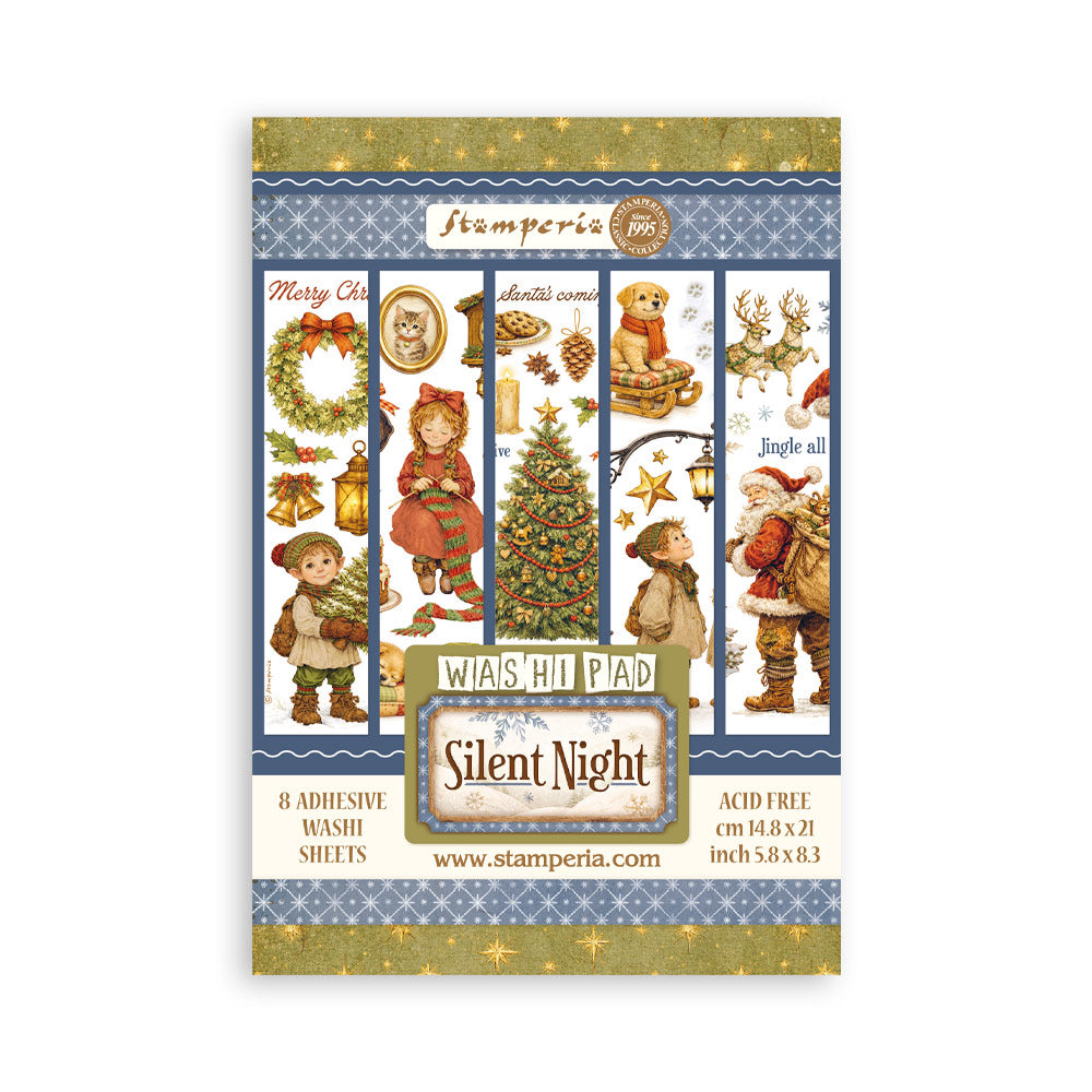 Stamperia Silent Night A5 Washi Pad, 8 Pieces - SBW35