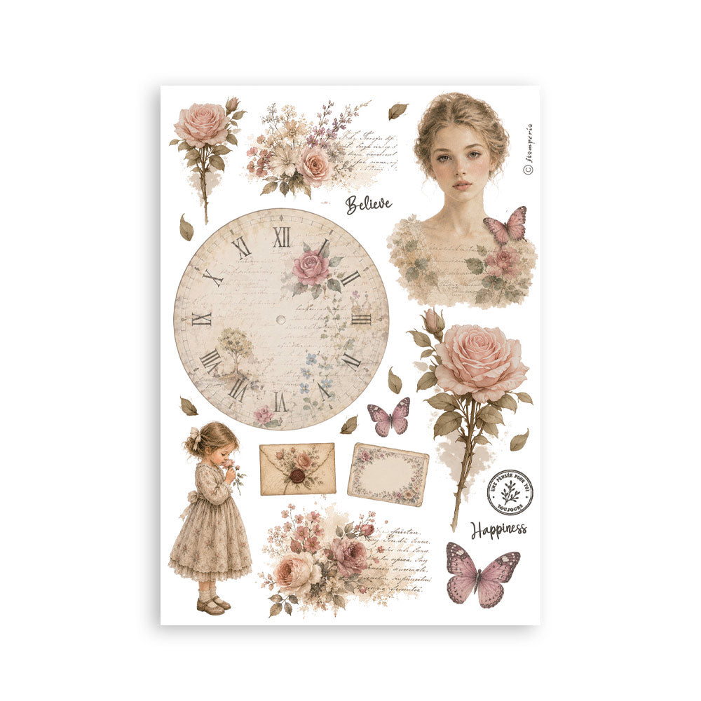 Stamperia Flowers and Poems A5 Washi Pad (8pcs) - SBW37