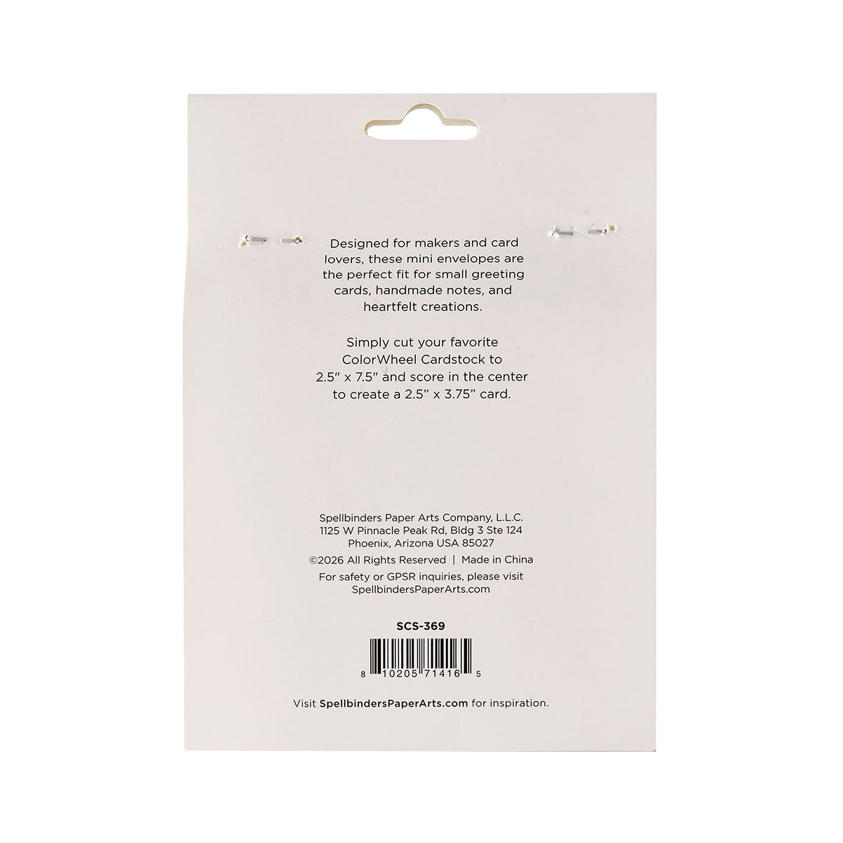 Spellbinders White Mini Envelopes - 25 Pack