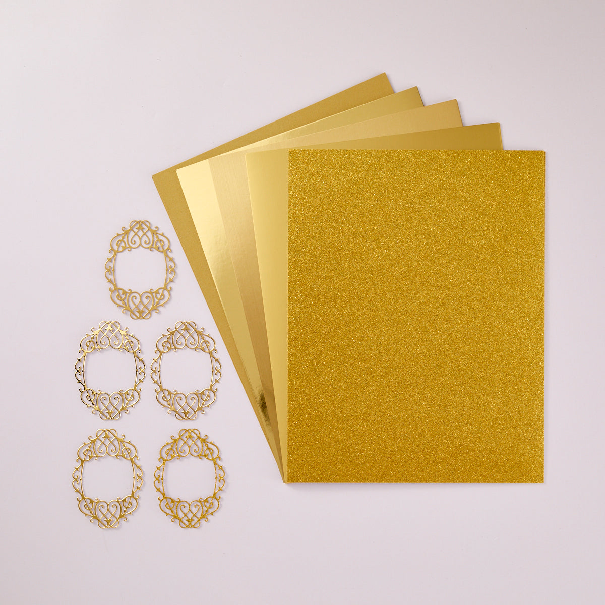 Spellbinders Gold Assortment Treasured Cardstock 8 1/2" x 11 -15 Pack