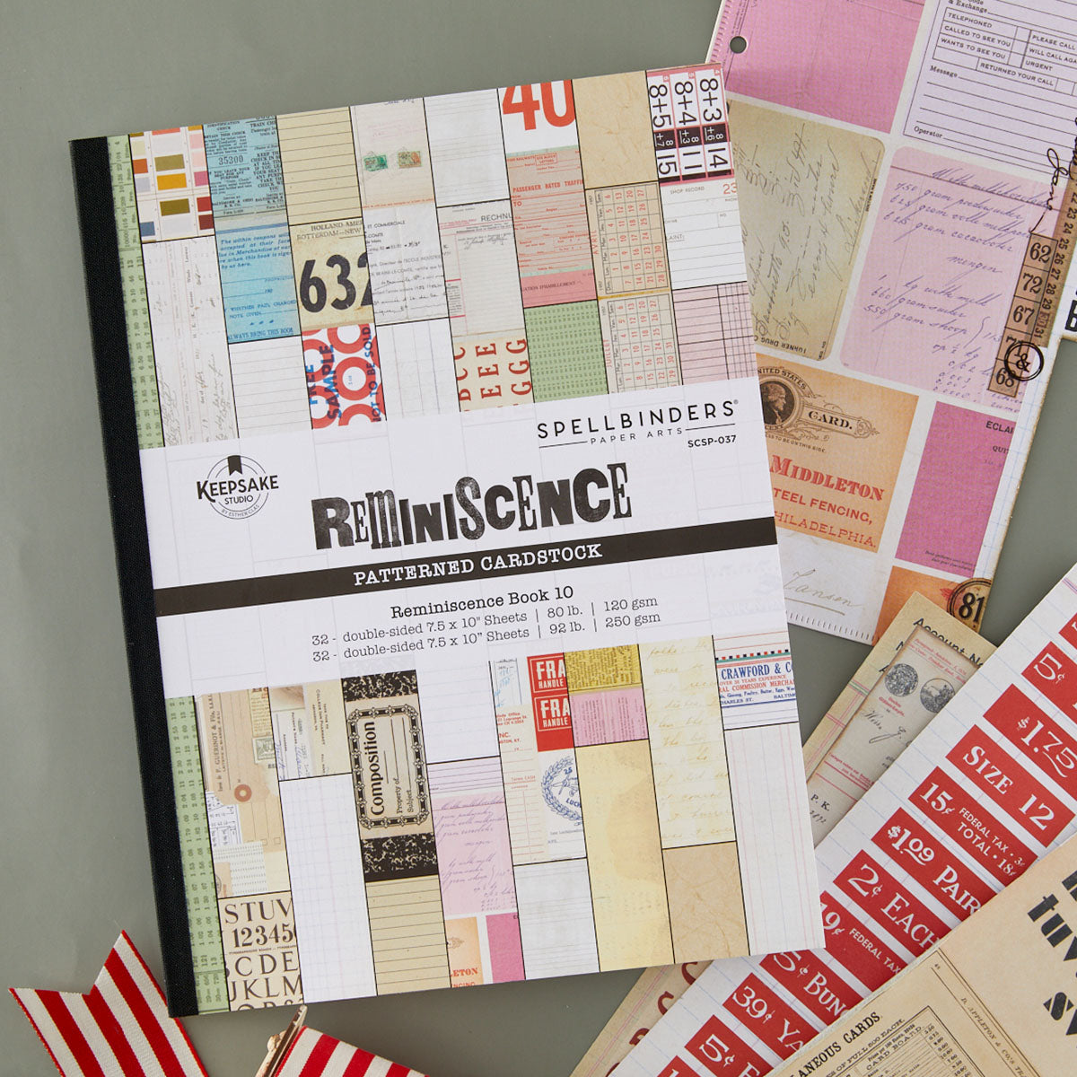 Spellbinders Reminiscence Book 10 Patterned Cardstock by Esther Glas - SCSP-037