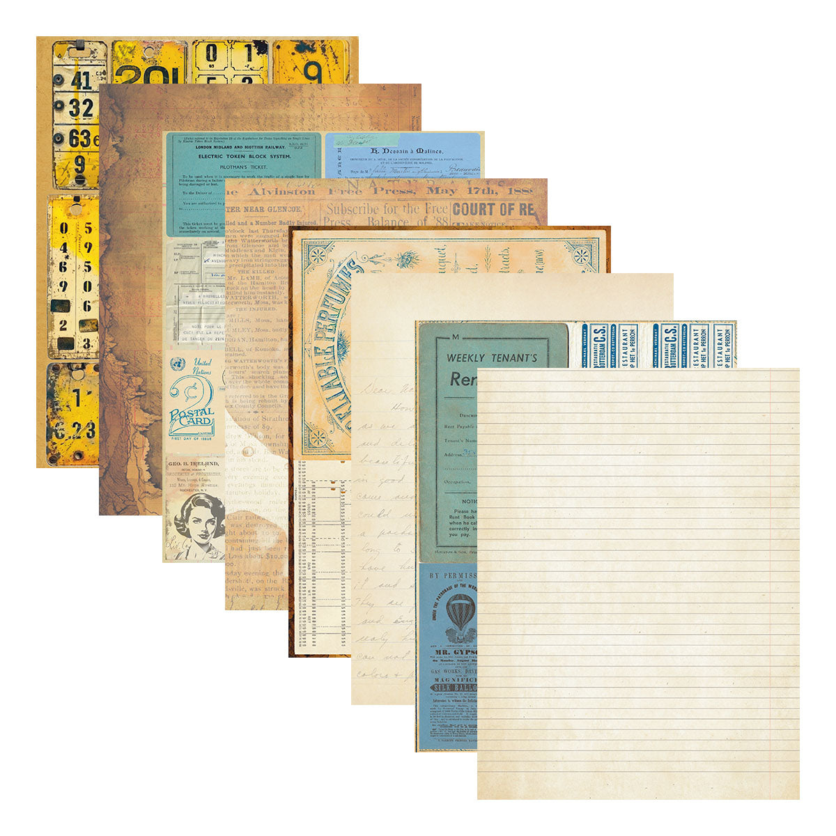 Spellbinders Reminiscence Book 10 Patterned Cardstock by Esther Glas - SCSP-037
