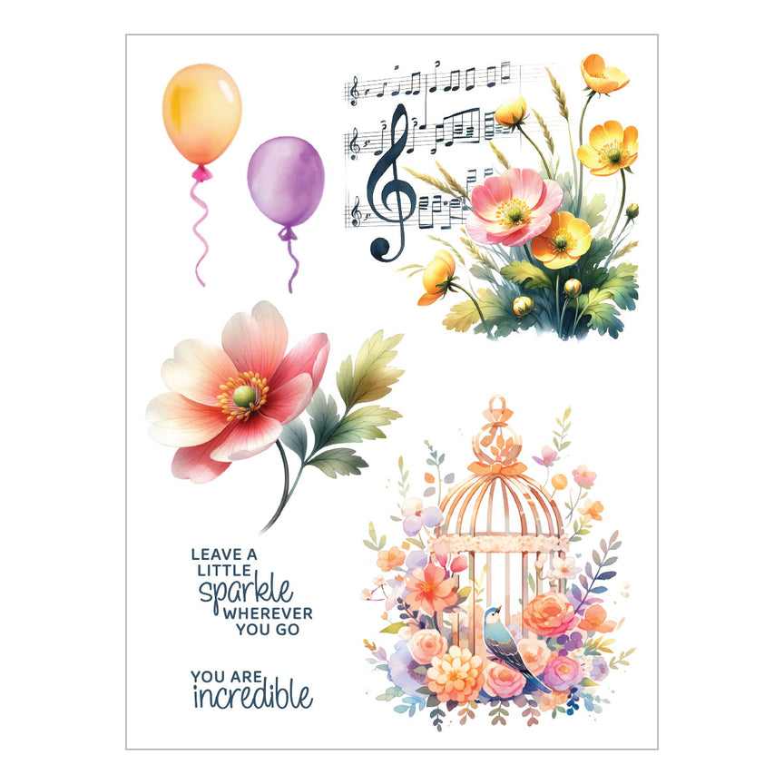 Spellbinders Happiest Day Rub-On Sheets
