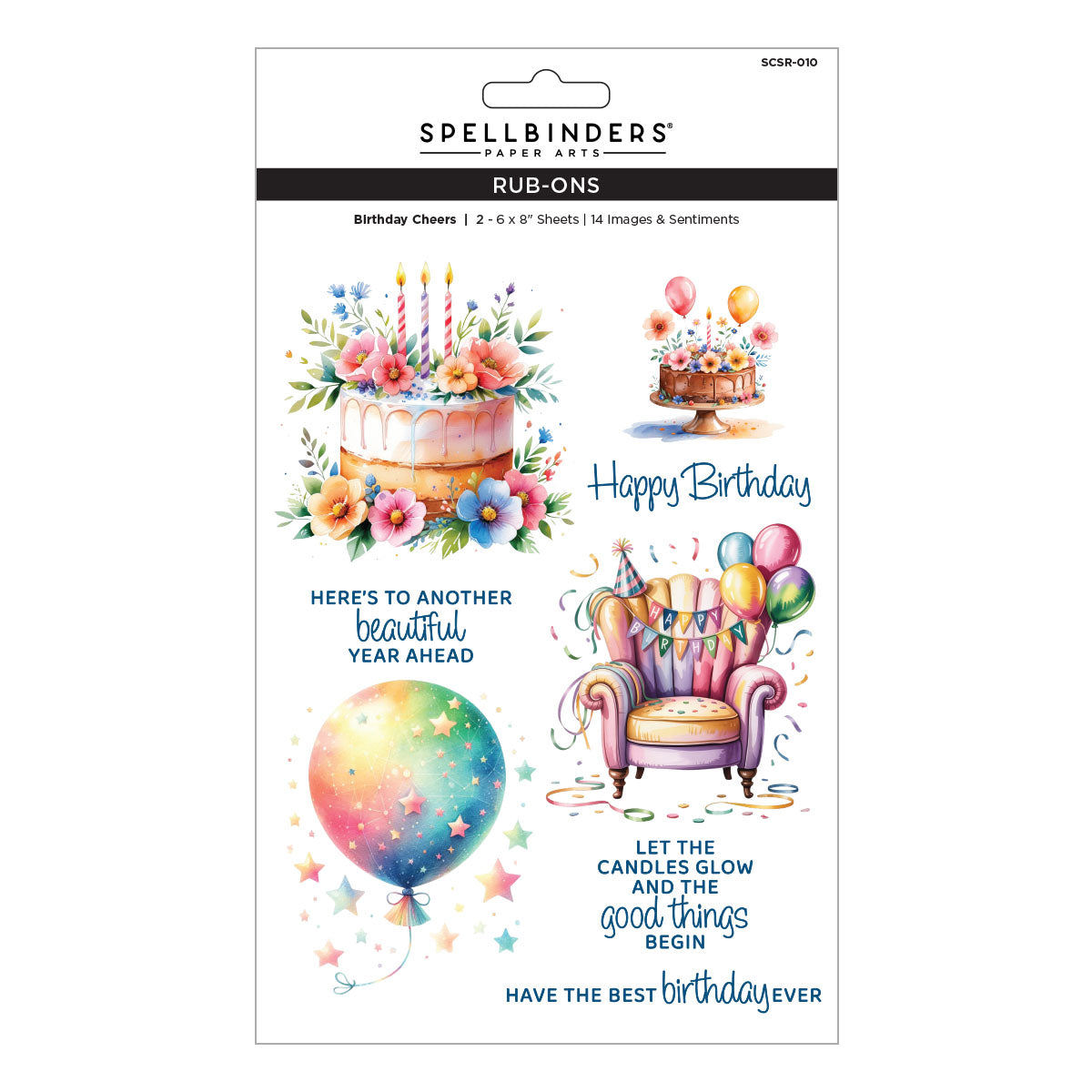 Spellbinders Birthday Cheers Rub-Ons