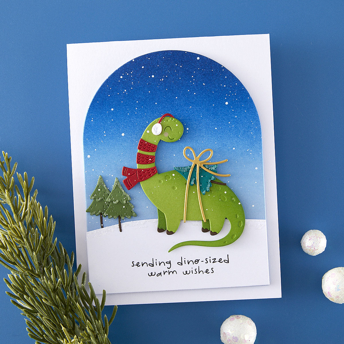 Spellbinders Independent Exclusive - Dino-Sized Holiday Clear Stamp & Die Set