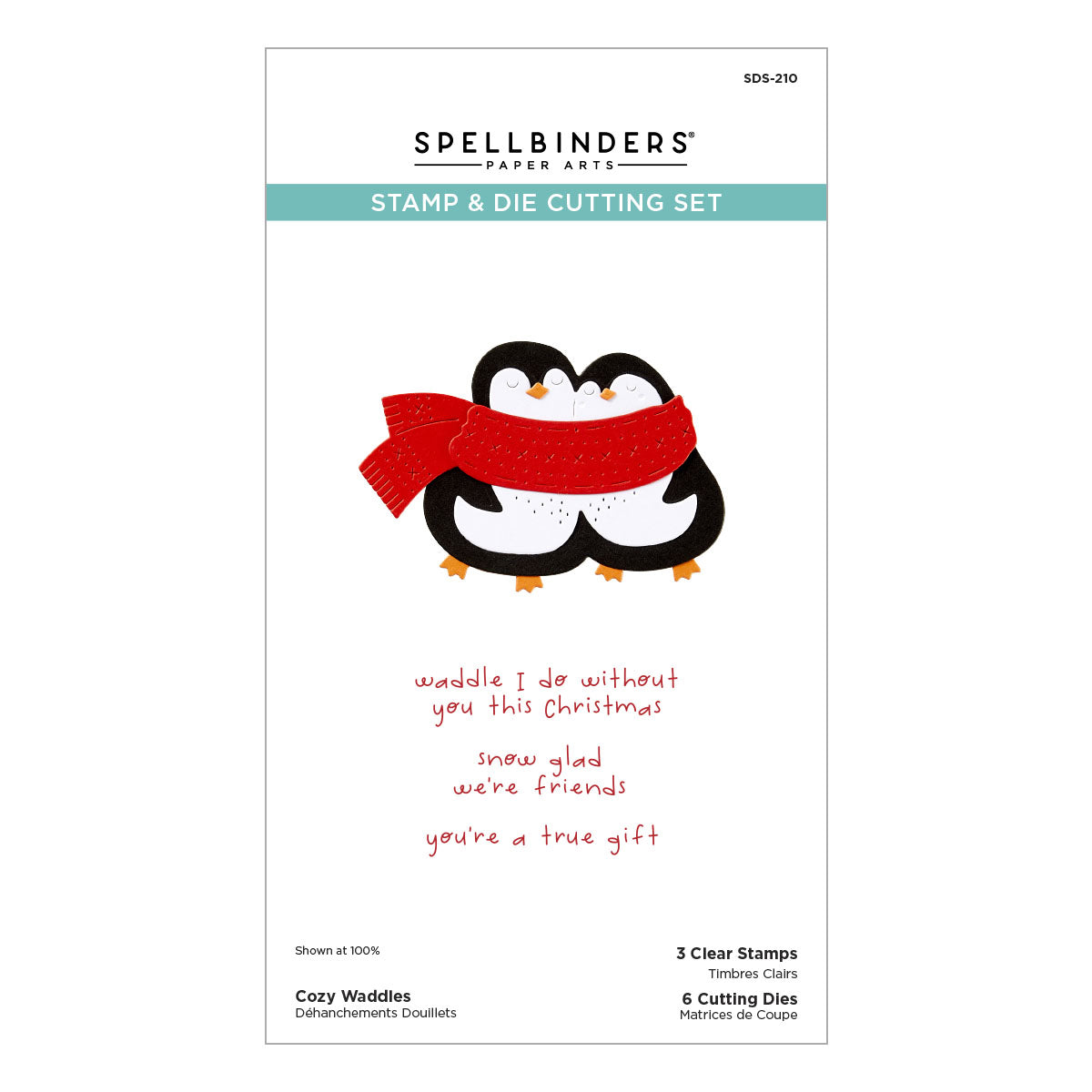 Spellbinders Cozy Waddles Clear Stamp & Die Set from the Merry Mischief Collection