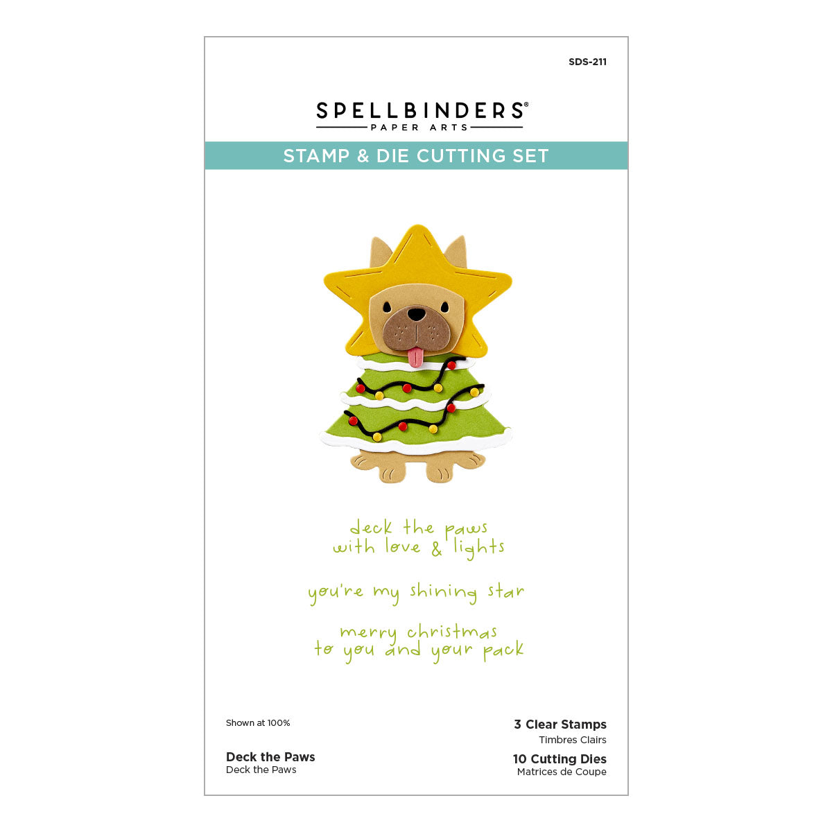 Spellbinders Deck the Paws Clear Stamp & Die Set from the Merry Mischief Collection