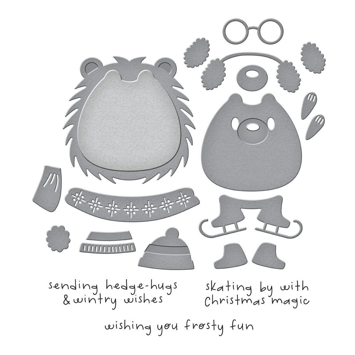 Spellbinders Hedge-Hugs Clear Stamp & Die Set from the Merry Mischief Collection