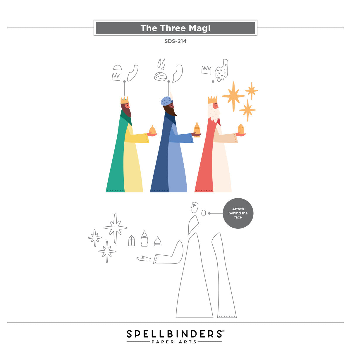 Spellbinders The Three Magi Stamp & Die Set from the Wonderland Collection