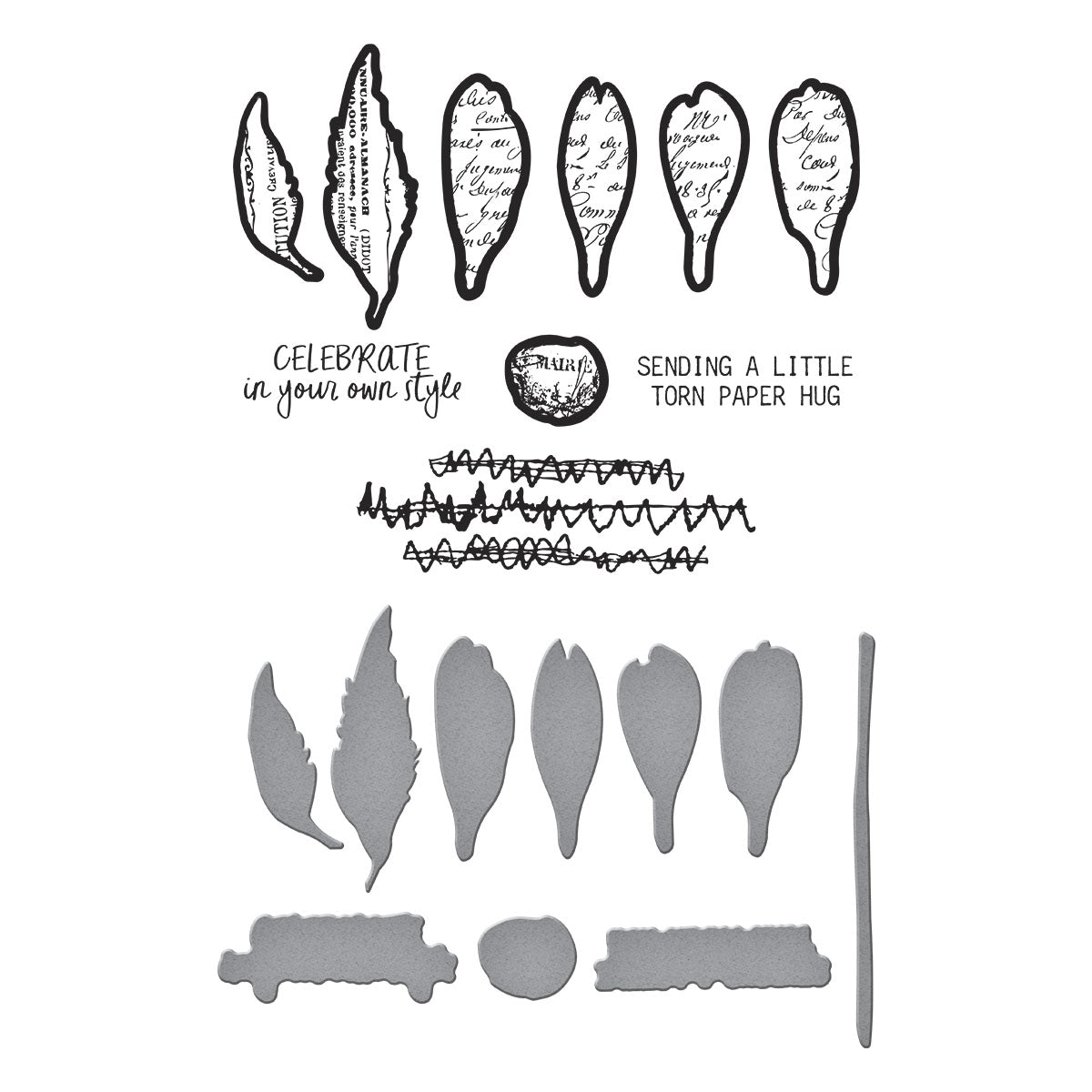Spellbinders Sculpted Scripted Floral Clear Stamp & Die Set from the Beautifully Imperfect Collection