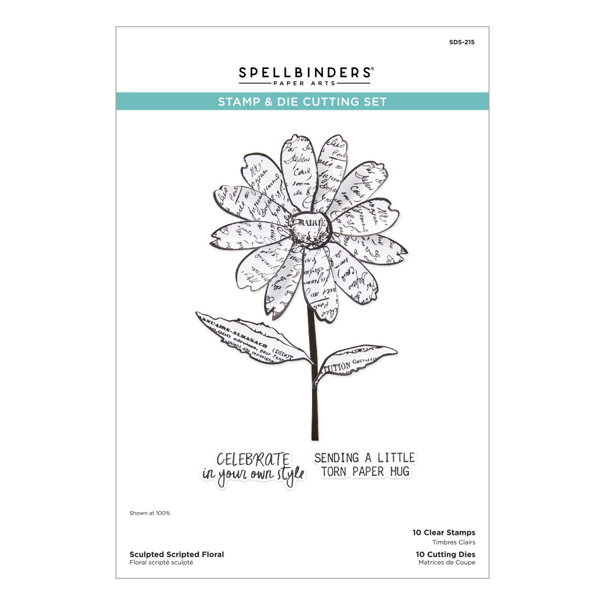 Spellbinders Sculpted Scripted Floral Clear Stamp & Die Set from the Beautifully Imperfect Collection