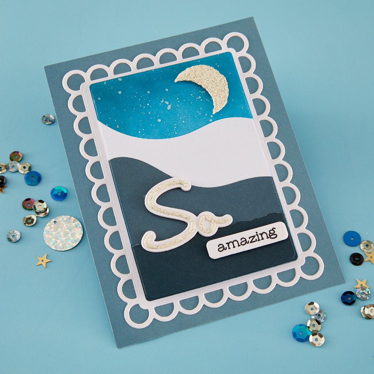 Spellbinders So Amazing Sentiments Clear Stamp & Die Set by Lisa Horton