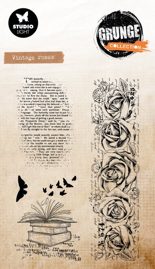 Studio Light Grunge Collection Clear Stamp Vintage Roses SL-GR-STAMP892