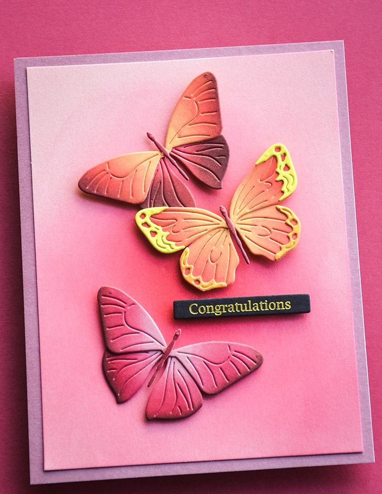 Memory Box ST029 Congratulations Foil Greetings Black Tabs