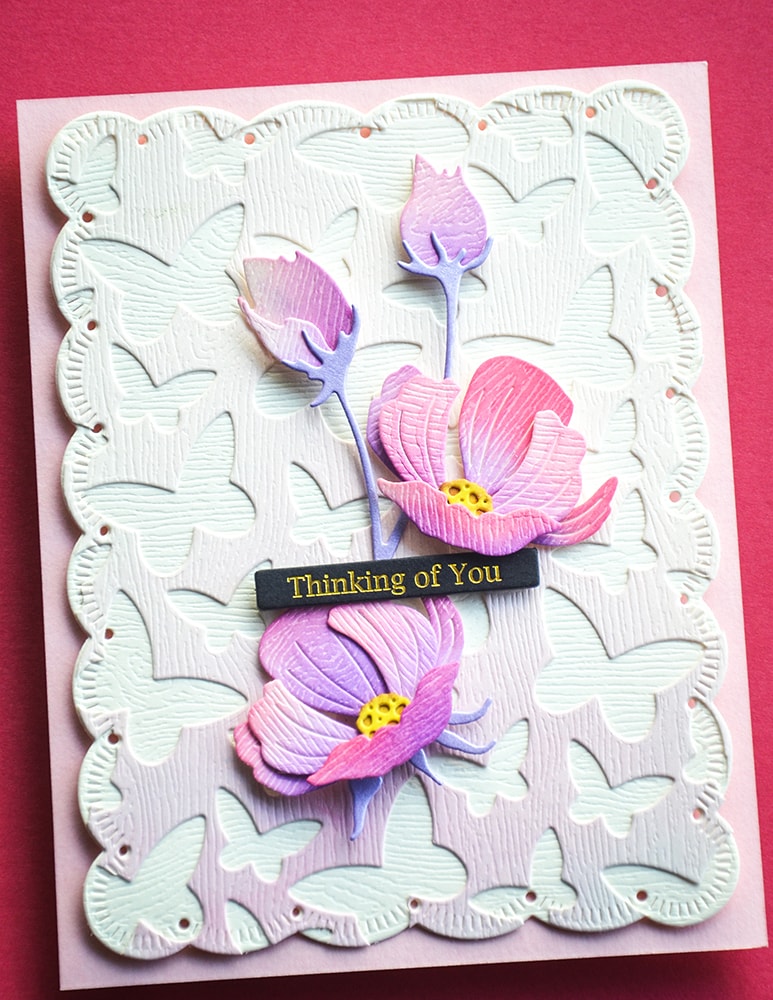 Memory Box ST031 Thinking of You Foil Greetings Black Tabs