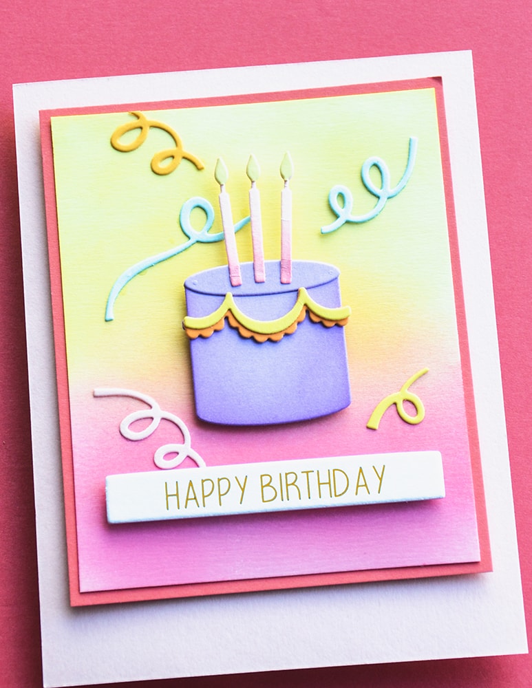 Memory Box ST032 Happy Birthday Foil Greetings Large White Tabs
