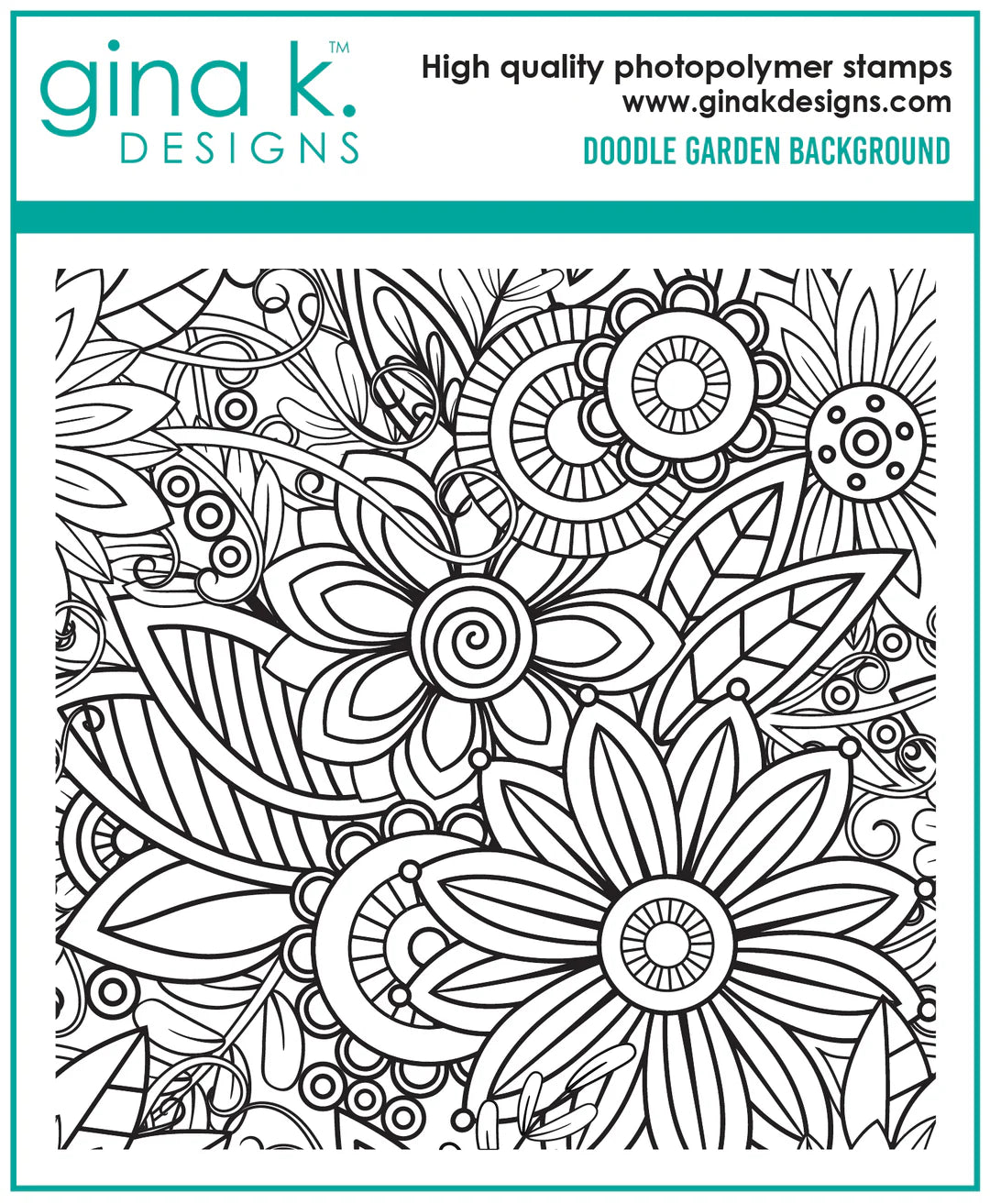 Gina K Designs STAMPS – Doodle Garden Background Stamp (GKD195)